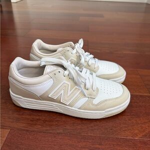 New Balance Cream and White Casual Sneakers